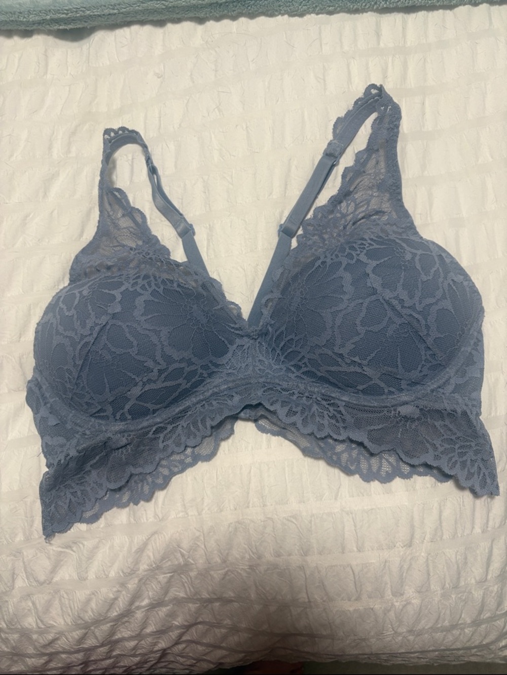 PINK Victoria's Secret Lace Bralette in Dusty Blue